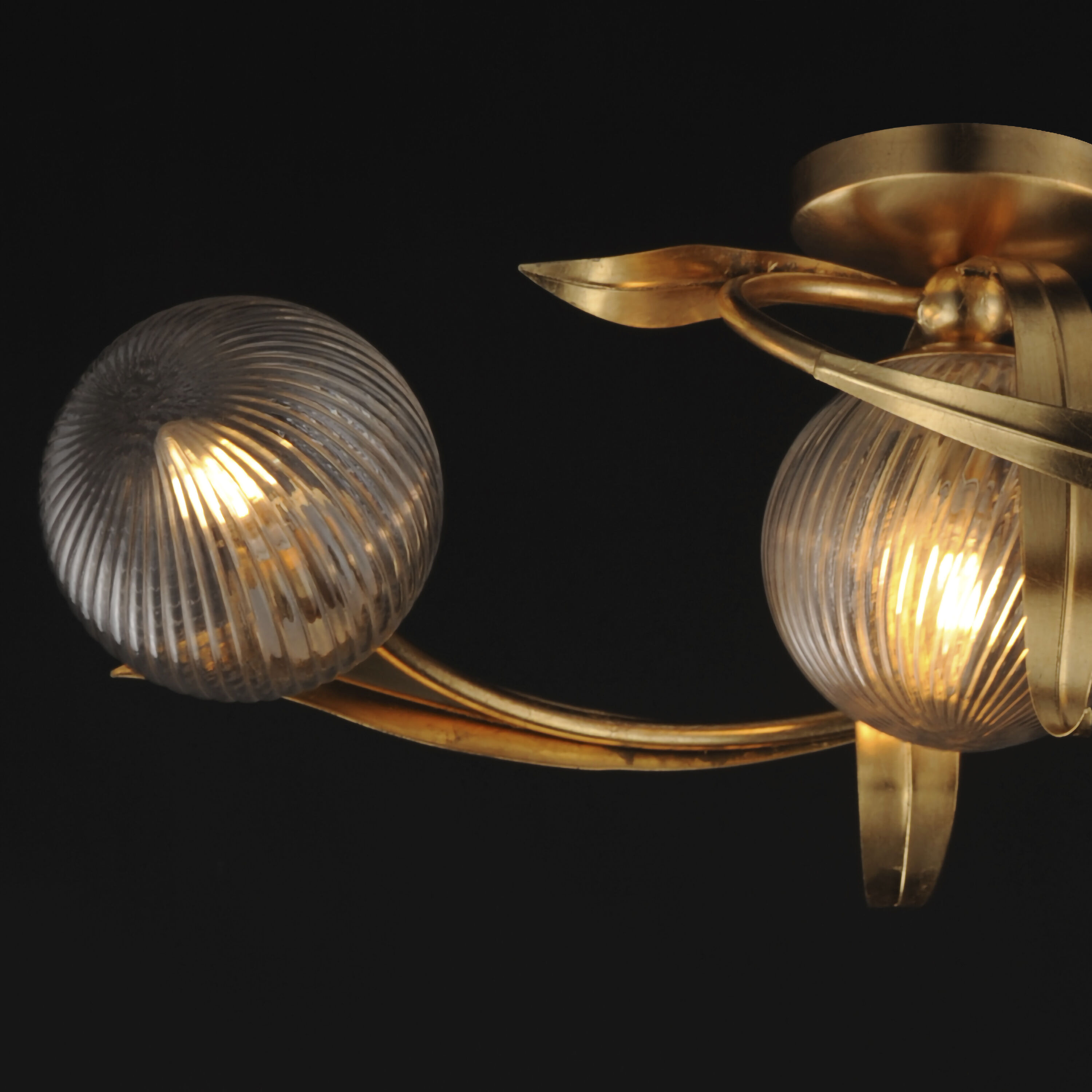 Firenze 3 Light 21.5 inch Gold Leaf Flush Mount Ceiling Light