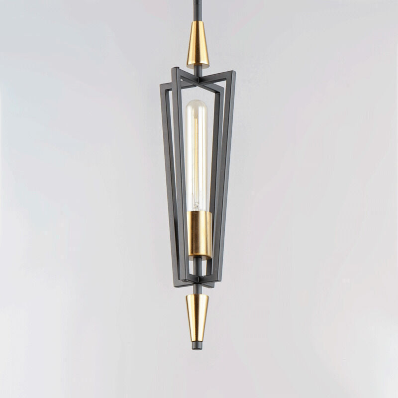 Wings 1 Light 5 inch Black/Satin Brass Single Pendant Ceiling Light