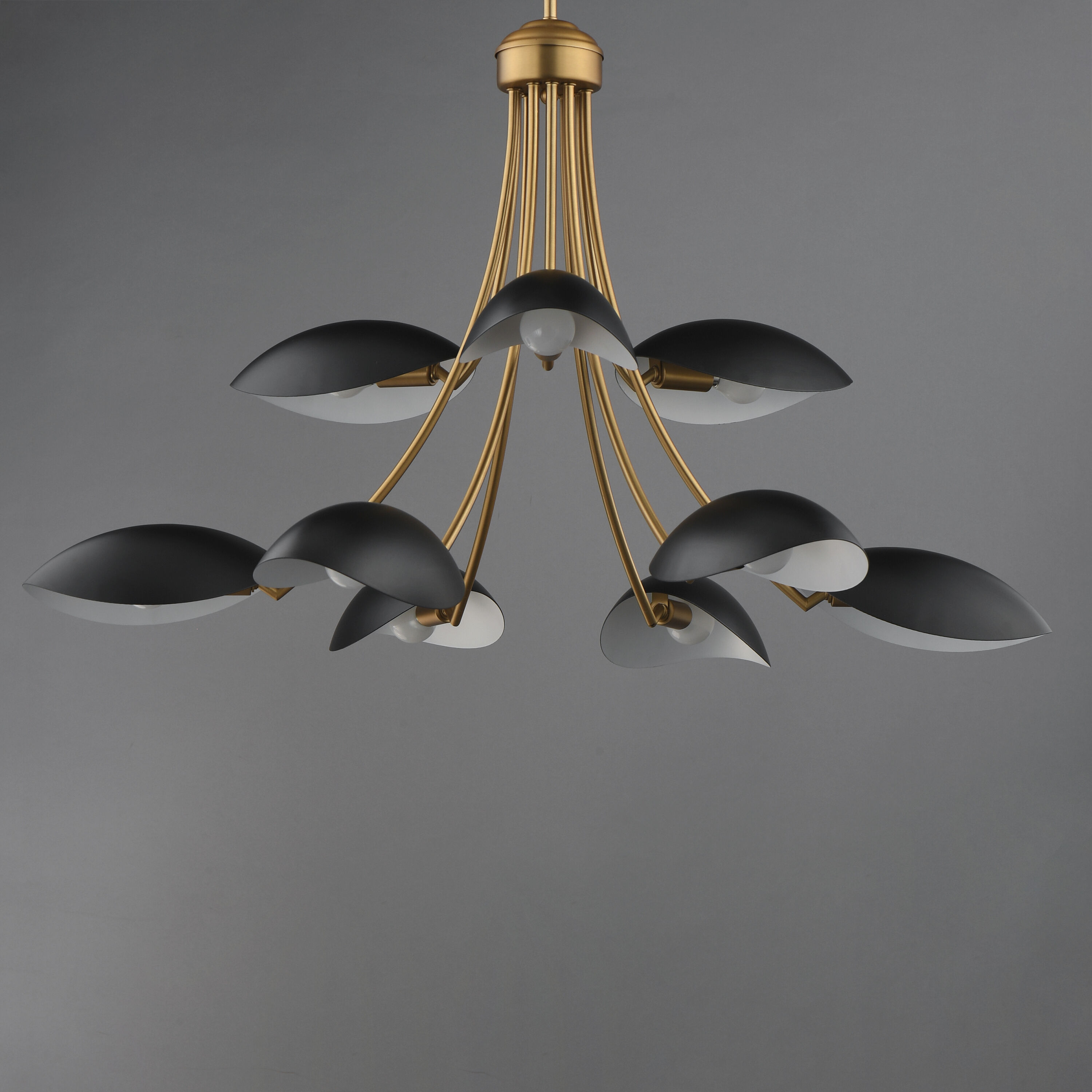 Maris 9 Light 33.5 inch Black and Natural Aged Brass Multi-Tier Chandelier Ceiling Light
