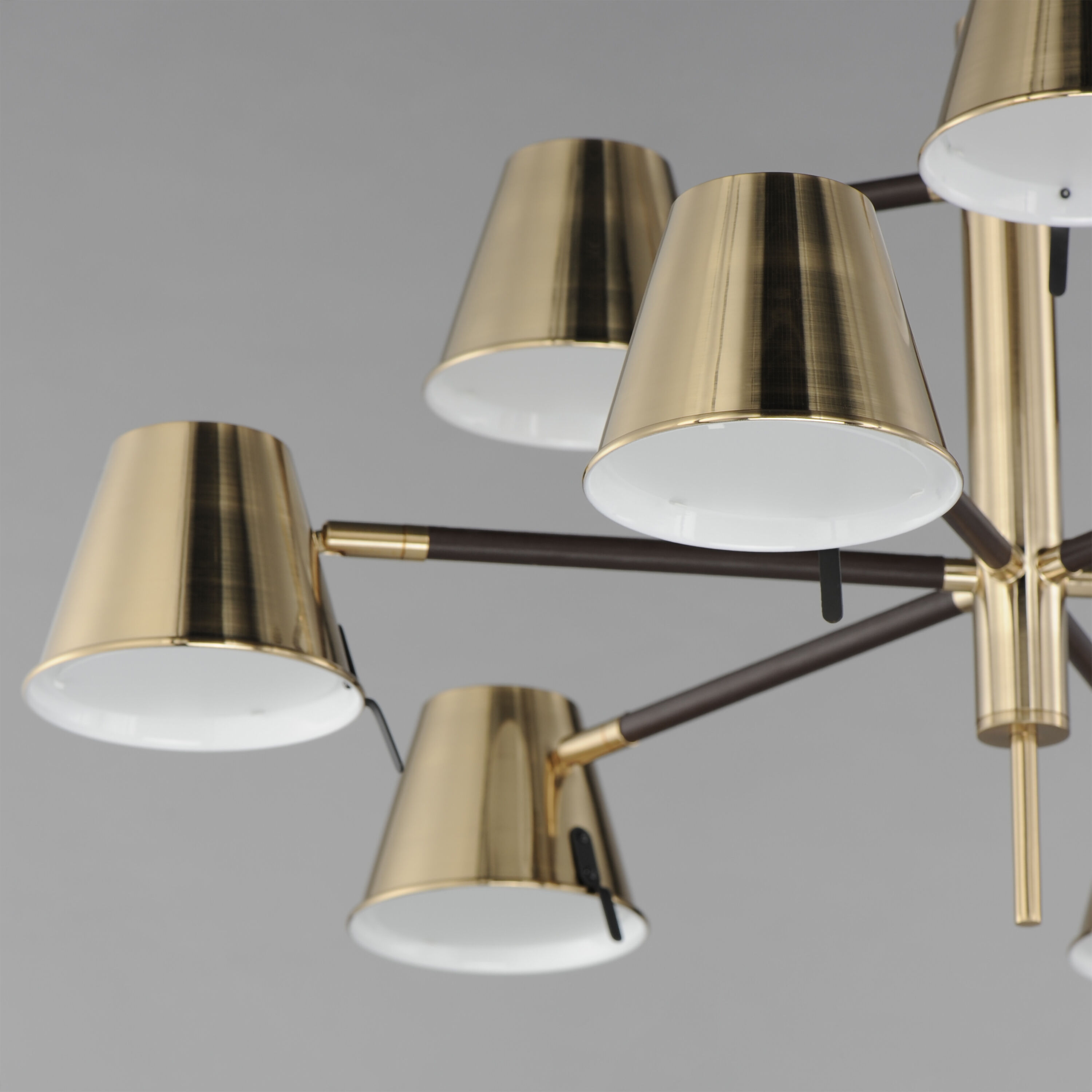 Carlo LED 34 inch Dark Bronze/Leather/Heritage Brass Multi-Tier Chandelier Ceiling Light