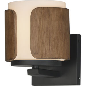 Draughtsman Wall Sconce Wall Light in Satin White, Walnut and Black