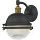 Portside 1 Light 11 inch Oil Rubbed Bronze and Antique Brass Outdoor Wall Mount