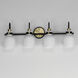 Milk 4 Light 30.5 inch Satin Brass Bath Vanity Wall Light in Black and Satin Brass