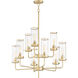 Crosby 9 Light 28 inch Satin Brass Chandelier Ceiling Light