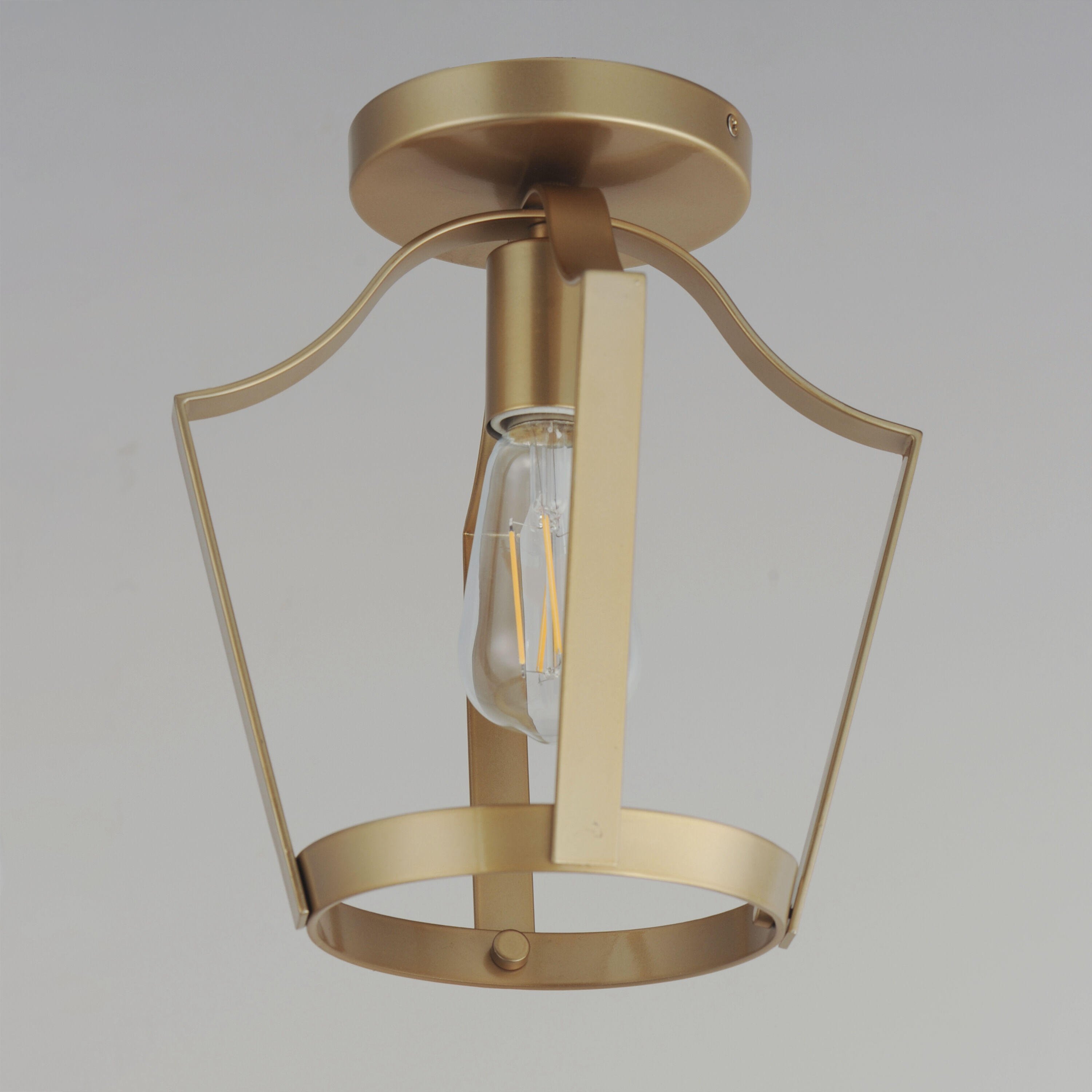 Arden 1 Light 9.5 inch Natural Aged Brass Semi-Flush Mount Ceiling Light