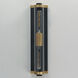 Opulent 2 Light 20 inch Black and Antique Brass Outdoor Wall Mount