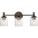 Swirl 3 Light 23 inch Antique Bronze Bath Vanity Wall Light