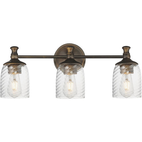 Swirl 3 Light 23 inch Antique Bronze Bath Vanity Wall Light