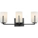 Dart 3 Light 21.25 inch Black Bath Vanity Wall Light