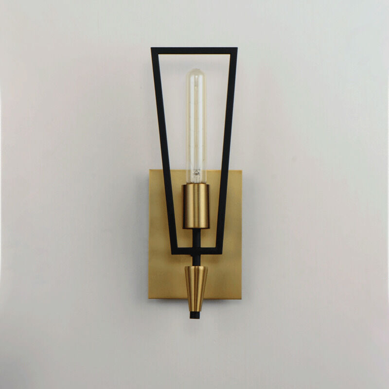 Wings 1 Light 5 inch Black/Satin Brass ADA Wall Sconce Wall Light