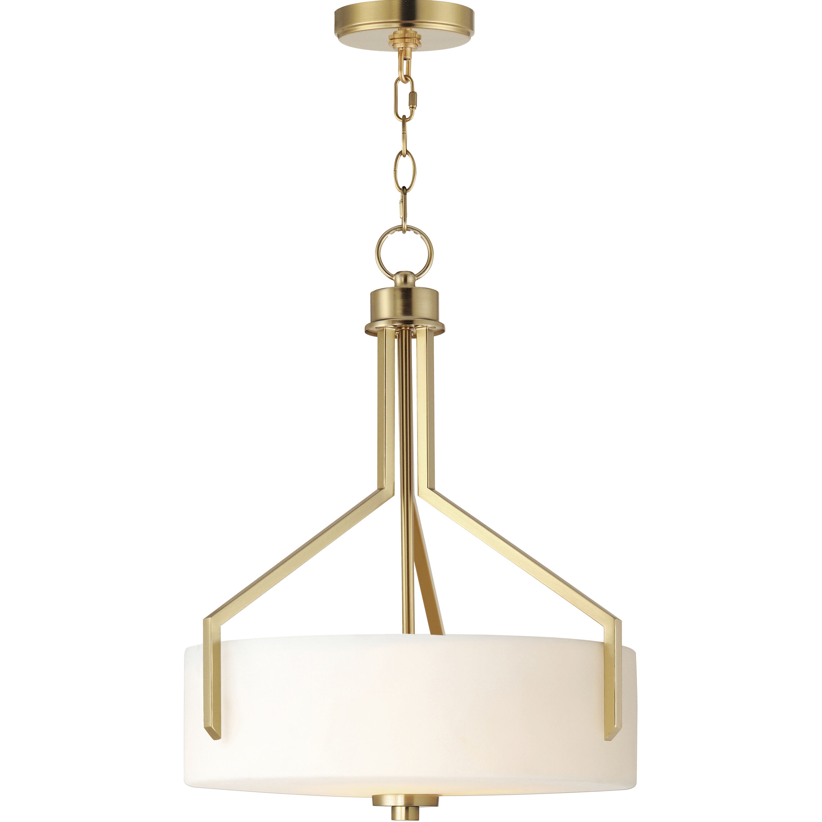 Dart 3 Light 16.75 inch Satin Brass Entry Foyer Pendant Ceiling Light