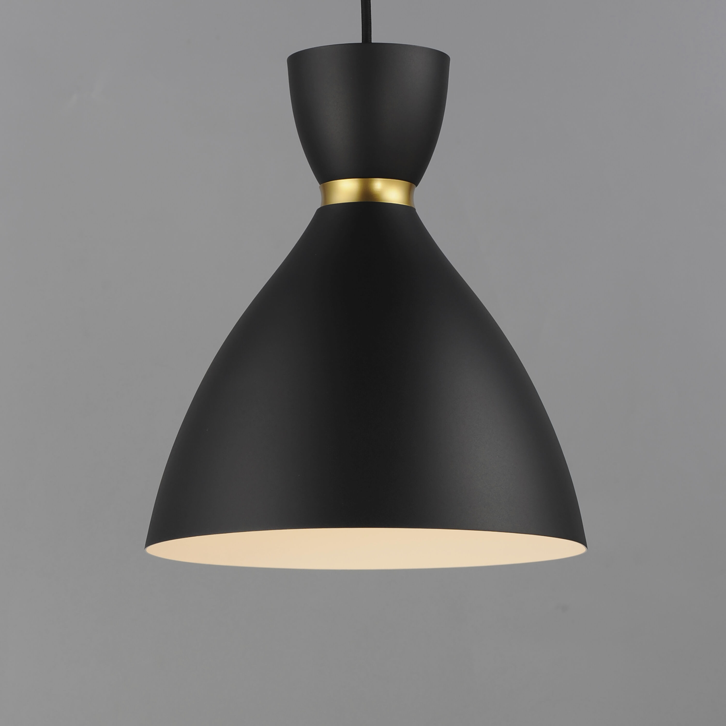 Carillon 1 Light 10.5 inch Black with Satin Brass Mini Pendant Ceiling Light in Black and Satin Brass