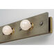 Plank 5 Light 48 inch Weathered Wood and Antique Brass Bath Vanity Wall Light