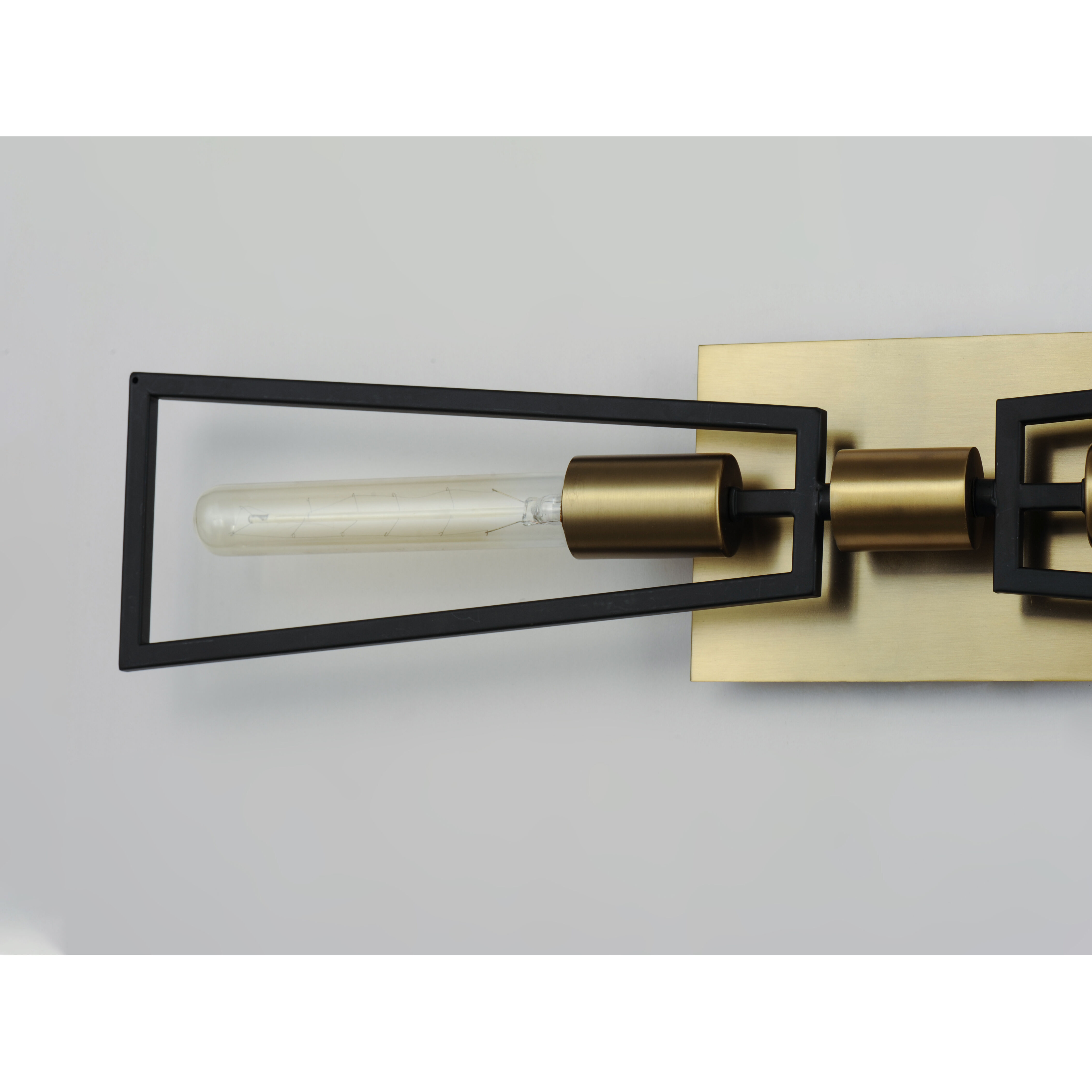 Wings 2 Light 25 inch Black/Satin Brass ADA Wall Sconce Wall Light