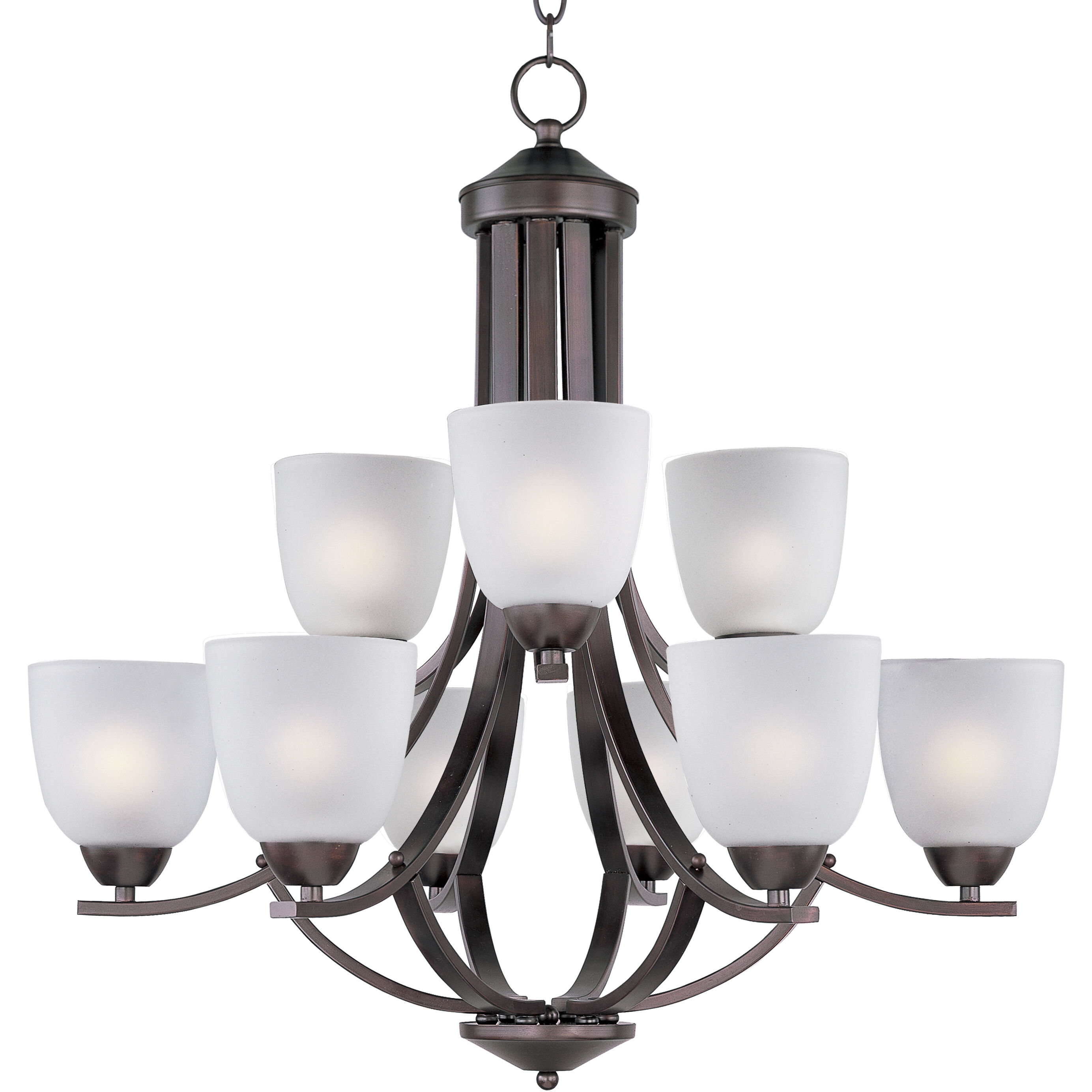 Axis 9 Light 28 inch Oil Rubbed Bronze Multi-Tier Chandelier Ceiling Light