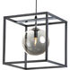 Fluid LED 11.75 inch Black and Polished Chrome Single Pendant Ceiling Light in Mirror Smoke