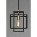 Liner 1 Light 9.75 inch Black and Satin Brass Single Pendant Ceiling Light