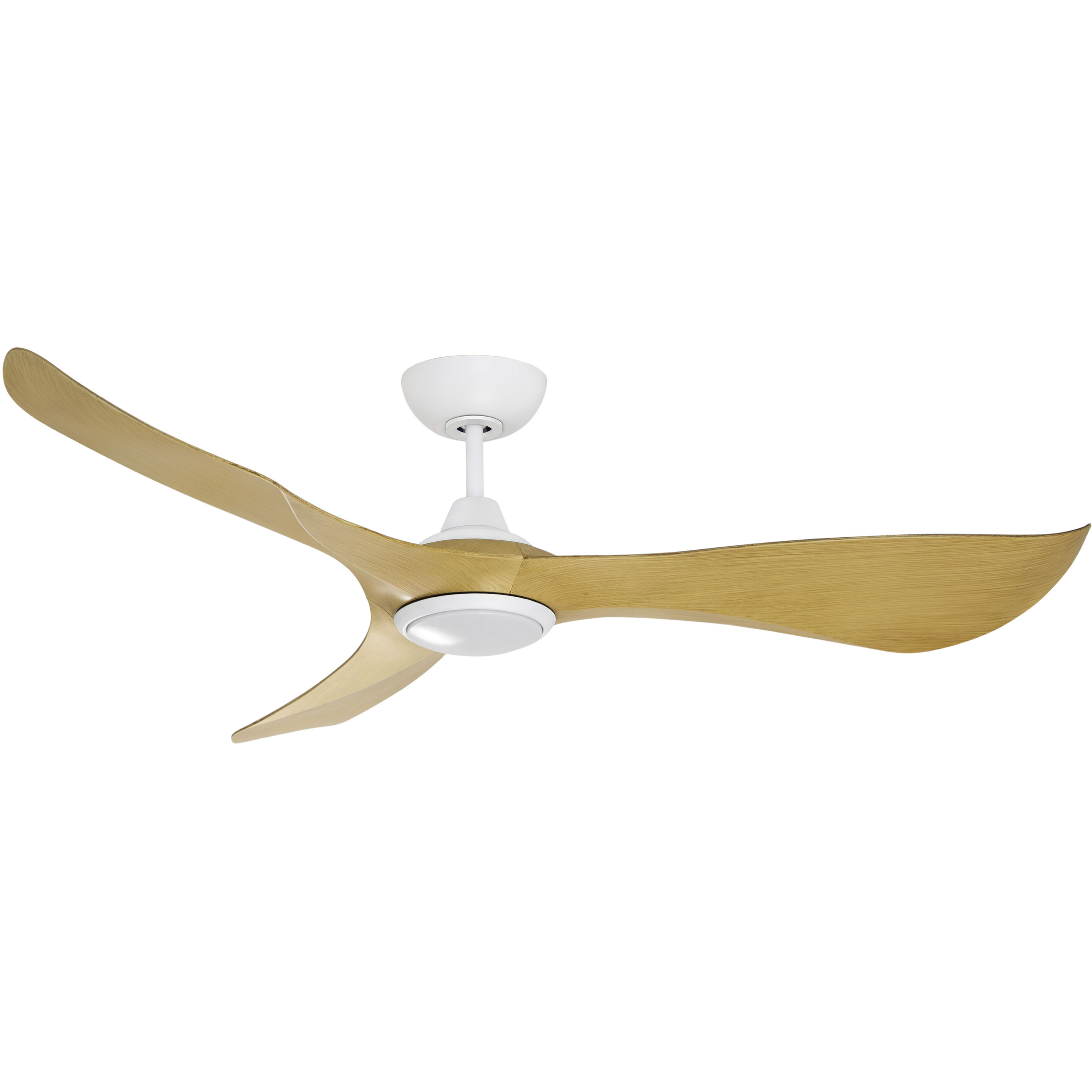 Keanu 56 inch Matte White and Teak Outdoor Ceiling Fan