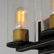 Sleek 2 Light 12 inch Antique Brass and Black Bath Vanity Wall Light