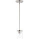 Corona 1 Light 5 inch Satin Nickel Mini Pendant Ceiling Light in Clear