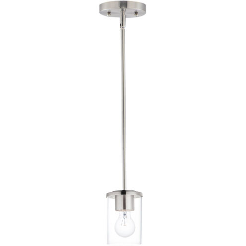 Corona 1 Light 5 inch Satin Nickel Mini Pendant Ceiling Light in Clear