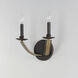 Basque 2 Light 12 inch Driftwood and Anthracite Wall Sconce Wall Light