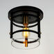 Capitol 1 Light 9.75 inch Black and Antique Brass Flush Mount Ceiling Light