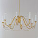 Plumette 8 Light 36 inch Gold Leaf Chandelier Ceiling Light
