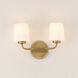 Durham 2 Light 13.75 inch Natural Aged Brass Wall Sconce Wall Light