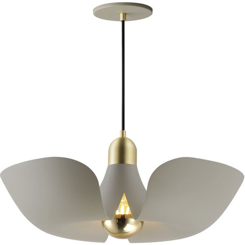 Poppy LED 17.75 inch Silver Gold with Satin Brass Single Pendant Ceiling Light in Silver Gold and Satin Brass
