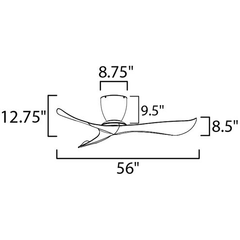 Keanu 56 inch Black and Walnut Outdoor Ceiling Fan