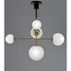 Vesper 5 Light 15 inch Satin Brass/Black Suspension Pendant Ceiling Light