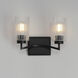 Rigata 2 Light 13.75 inch Black Bath Vanity Wall Light