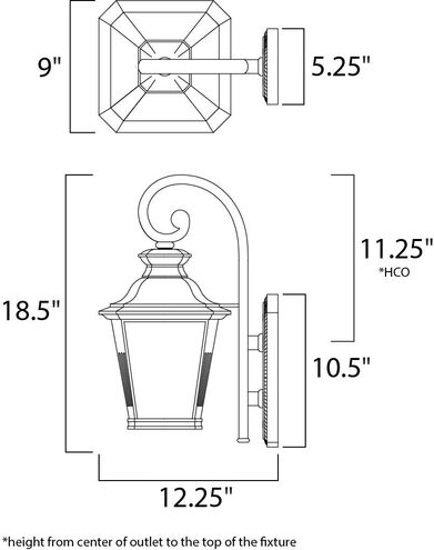 Knoxville 1 Light 19 inch Bronze Outdoor Wall Lantern