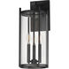 Belfry 3 Light 9 inch Black Outdoor Hanging Lantern in Clear