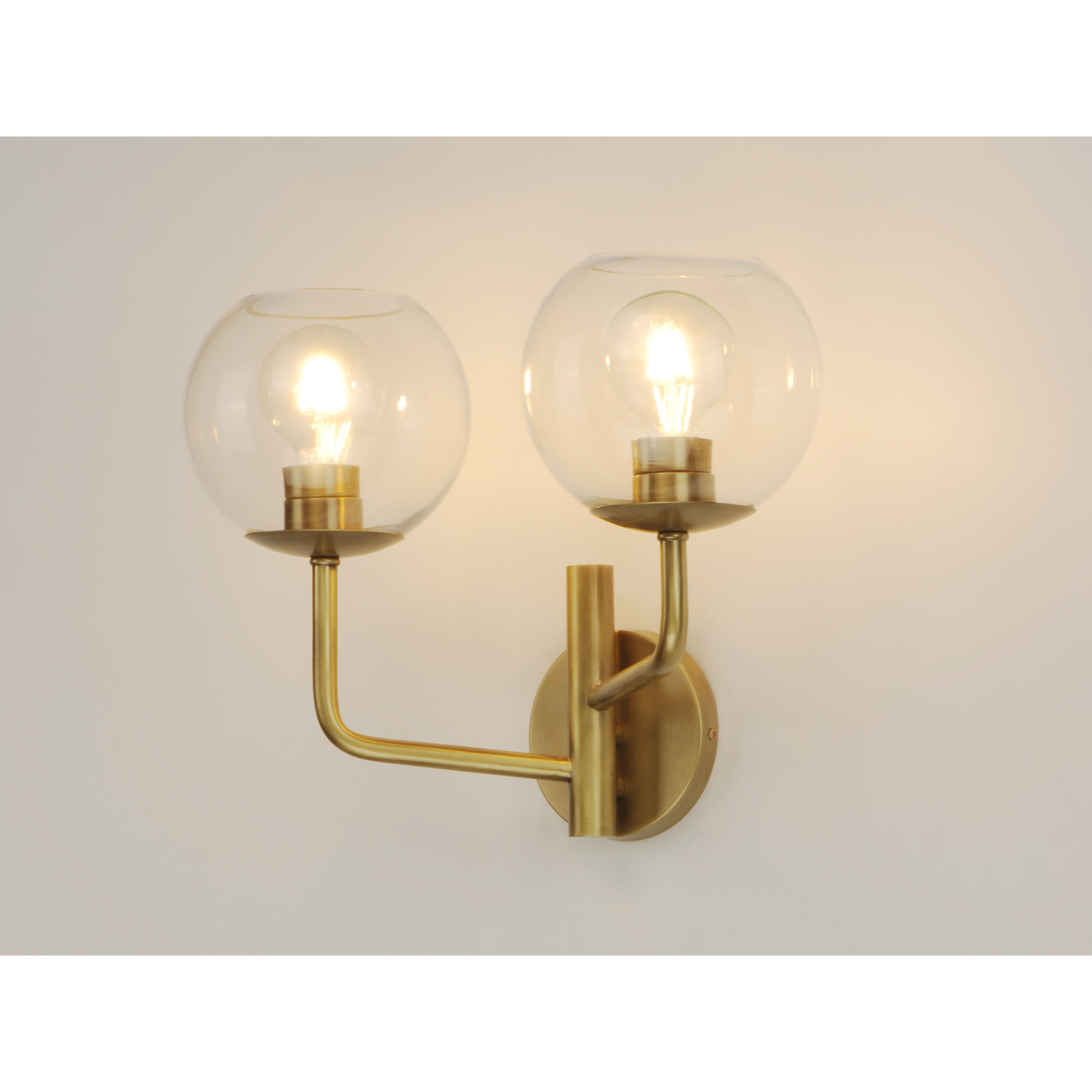 Branch 2 Light 18 inch Natural Aged Brass Vanity Light Wall Light