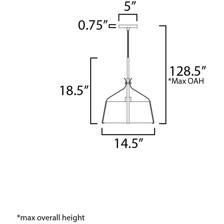Bandera 1 Light 14.5 inch Dark Bronze Single Pendant Ceiling Light