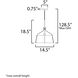 Bandera 1 Light 14.5 inch Dark Bronze Single Pendant Ceiling Light