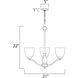 Stefan 3 Light 21 inch Black Single-Tier Chandelier Ceiling Light