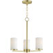 Lateral 3 Light 18 inch Satin Brass Chandelier Ceiling Light in Satin White