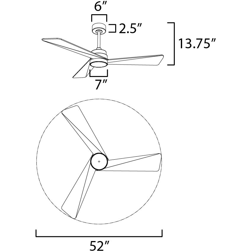 Vortex 52 inch Black Indoor Ceiling Fan