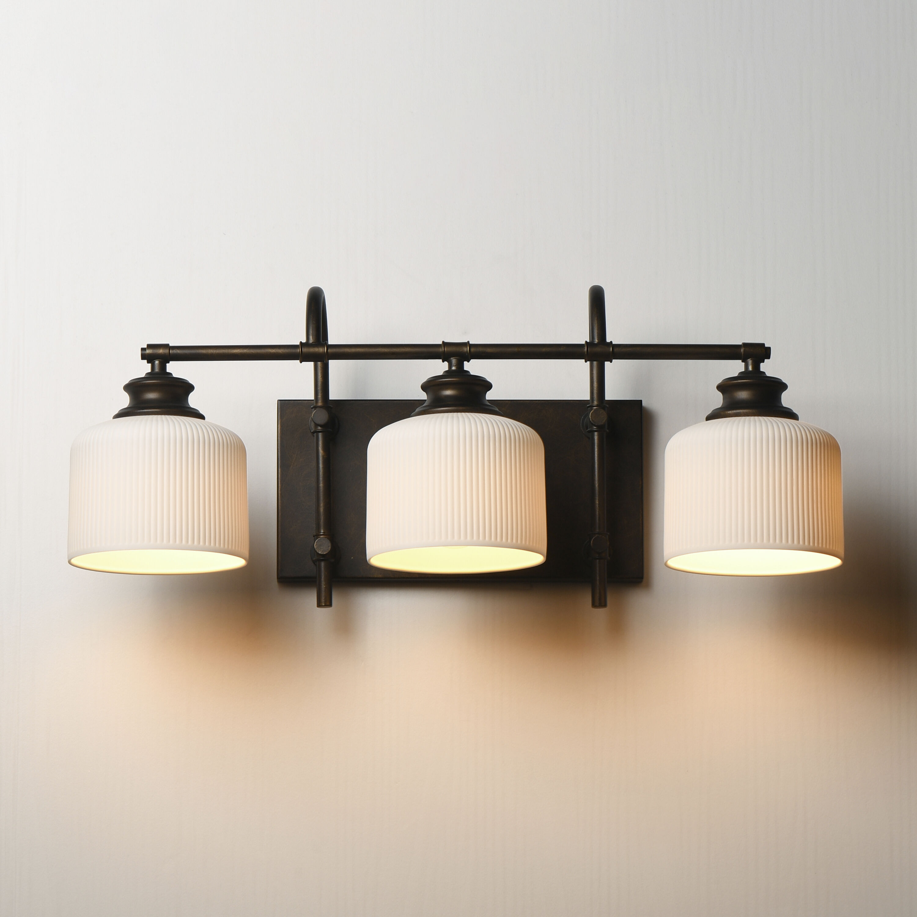 Bisque 3 Light 24 inch Oil Rubbed Bronze Bath Vanity Wall Light