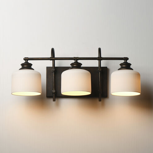 Bisque 3 Light 24 inch Oil Rubbed Bronze Bath Vanity Wall Light