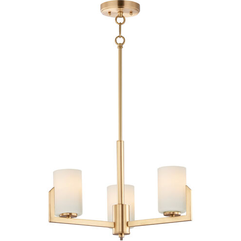 Dart 3 Light 22 inch Satin Brass Chandelier Ceiling Light