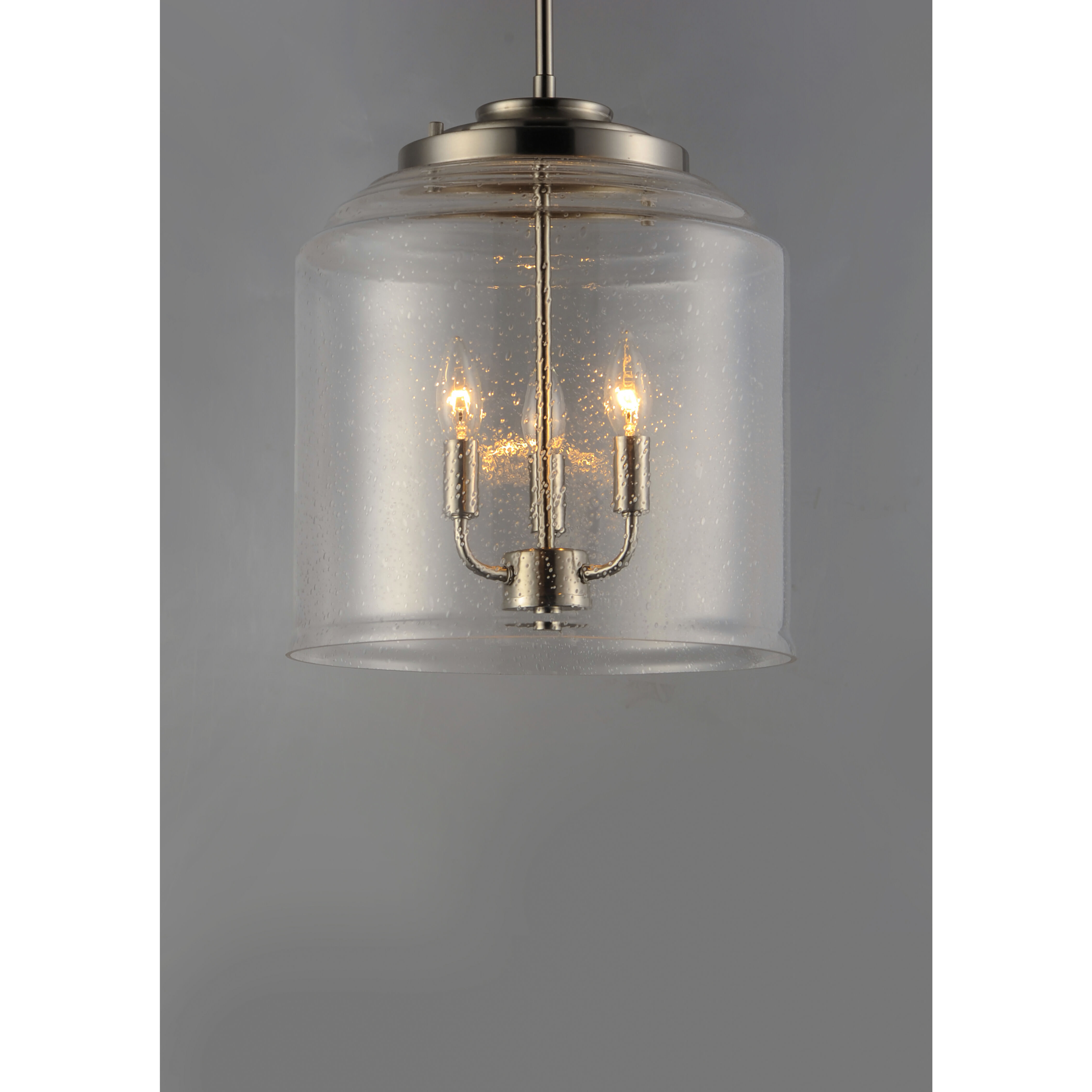 Acadia 3 Light 14 inch Satin Nickel Multi-Light Pendant Ceiling Light