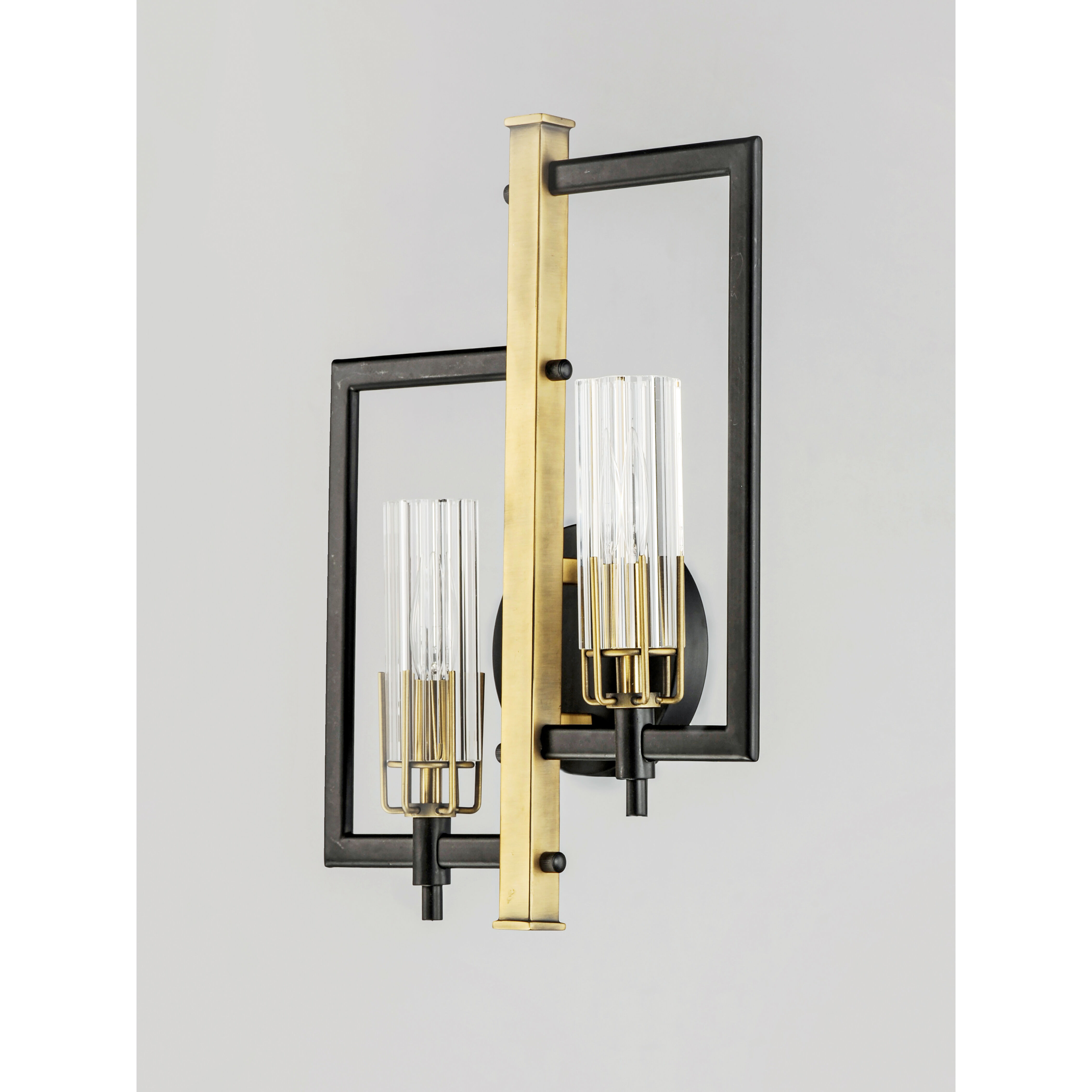 Flambeau 2 Light 13 inch Black/Antique Brass ADA Wall Sconce Wall Light