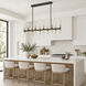 Flambeau LED 45.25 inch Black and Antique Brass Linear Pendant Ceiling Light