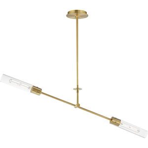 Equilibrium LED 42 inch Natural Aged Brass Linear Pendant Ceiling Light