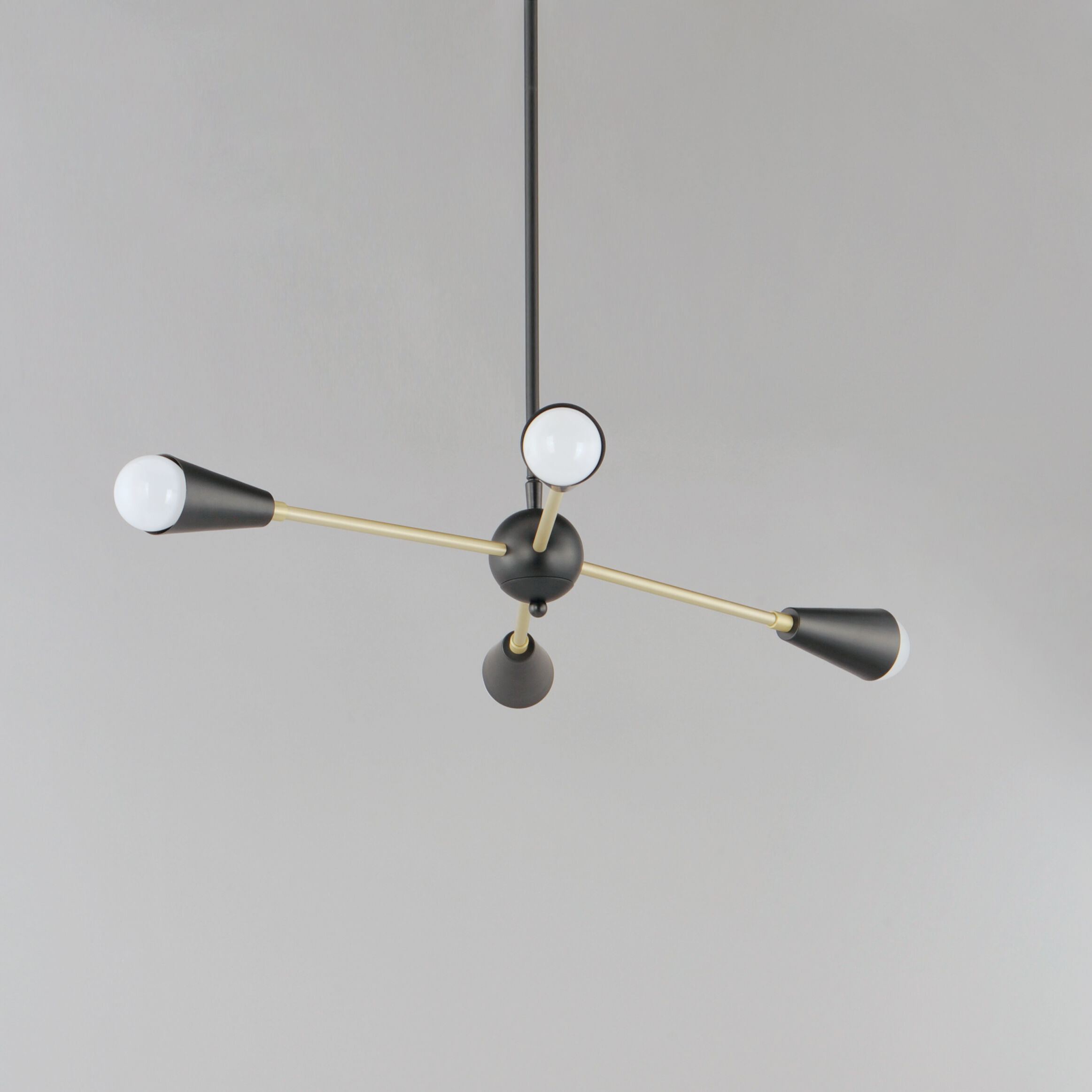 Lovell 4 Light 16.25 inch Black/Satin Brass Multi-Light Pendant Ceiling Light