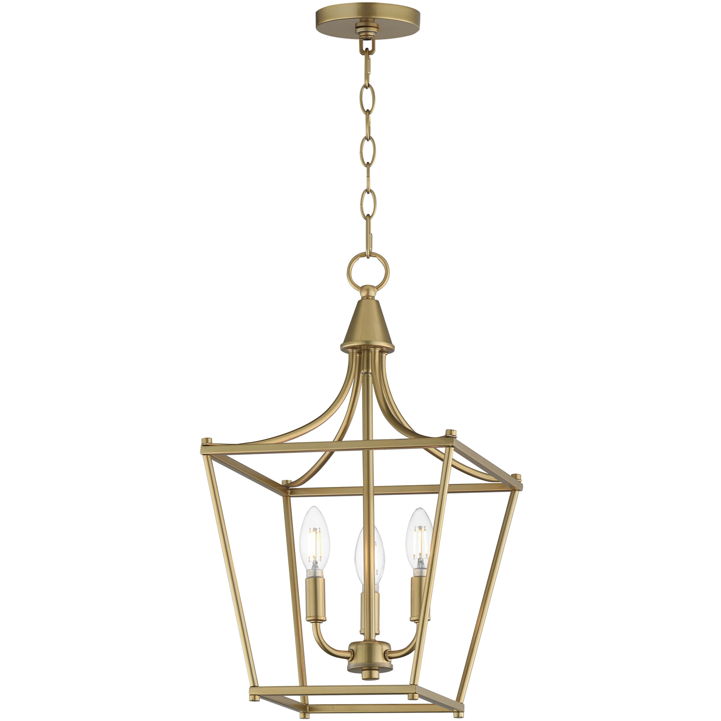 Clifton 3 Light 11.5 inch Natural Aged Brass Single Pendant Ceiling Light